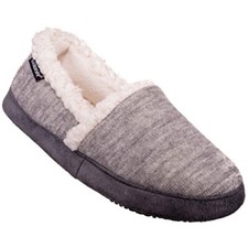 NEW isotoner Women's Heathered Sweater Knit and Microsuede Closed Back Slippers
