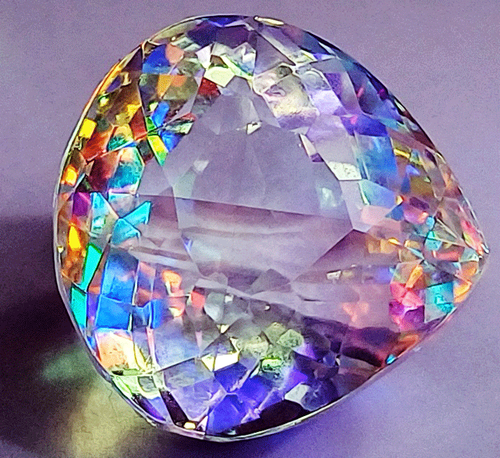 Certified Mystic Quartz Rainbow Wonderful 42.85 Ct Loose Gemstone Pear Shape