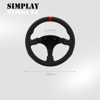 SIM Racing Wheel Round Real Leather Racing Steering Wheel for GT Pro Hub