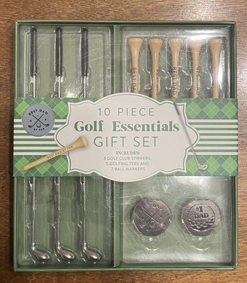 Eccolo Novelty Golf 10 Piece Gift For Dad: Coffee Stirrers Tees Ball Markers