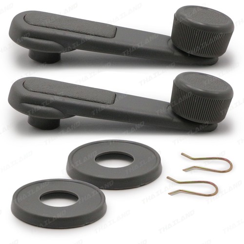 Pair Gray Windows Crank Handle For Mitsubishi Cyclone L200 Lancer 1986 2005 - Picture 5 of 8