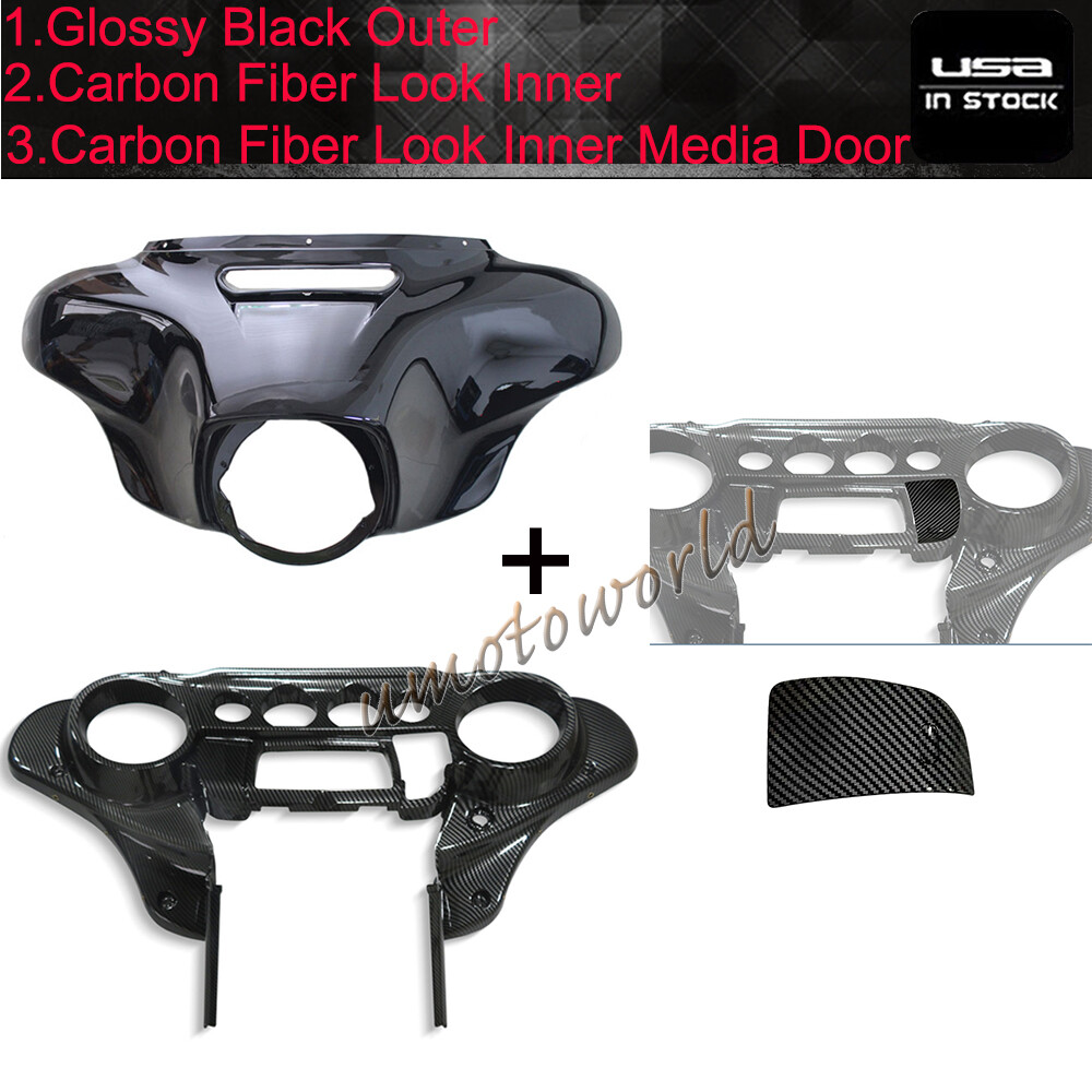 Carbon Fiber Style Inner/Outer Fairing For Harley Street