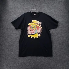 VINTAGE Screen Stars Best T Shirt Mens XL Black Clown Short Sleeve Tee USA 90s
