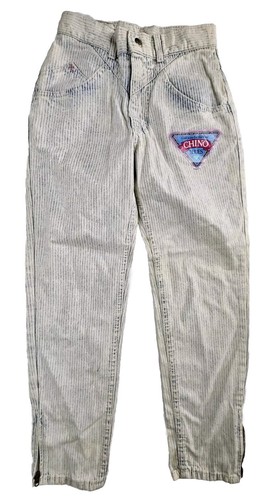 Lee Marin Riders Jeans Girls Sz 12 Blie Acid Wash Stripe VINTAGE 90s NEW TAGS - Picture 2 of 24