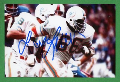 Larry Little NFL Pro Football Hall of Fame Miami Signed 4x6 Colored Photo E27203