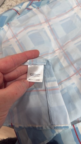 TUCKERNUCK Westport Trellis Sleeveless Hayes Shirt Dress Blue Plaid Size Large - Picture 9 of 15