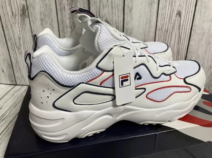 FILA Ray Tracer Contrast Piping White Trainers Sneakers NEW