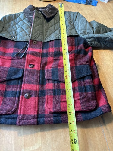 51 Ralph Lauren POLO Red Wool Buffalo Check Quilted Field Jacket 6 - Picture 6 of 9