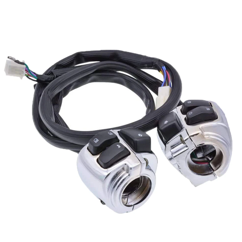 Handlebar Control Switch Chrome For Harley 1" Bars Dyna Sportster Softail 96-12 - Image 3 of 4