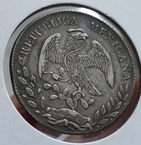 Messico 1876 Ca MM 8 Reales Planchet Difettosa Chihuahua Mint - Foto 3 di 3