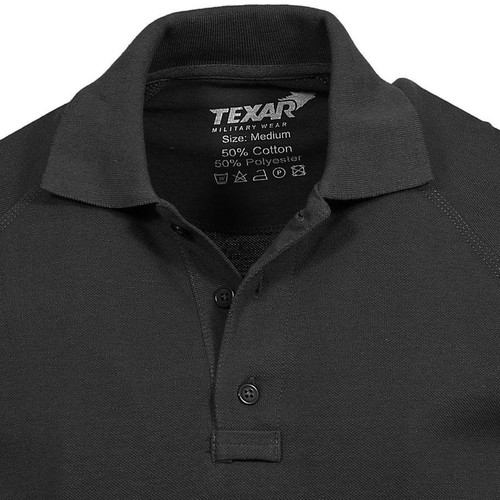 TEXAR Elite Pro Tactical Polo T-Shirt Short Sleeve Military Summer Uniform Black - Picture 7 of 10
