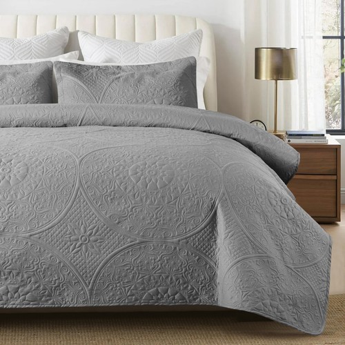 Floral Bedspread Bedding Set 3 Piece Coverlet Lightweight Size Throw Queen King - Picture 31 of 170