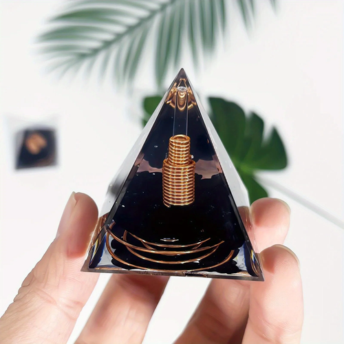 Pirámide de orgonita hecha a mano orgón obsidiana grava alambre de cobre cristal curativo EE. UU. - Imagen 9 de 9