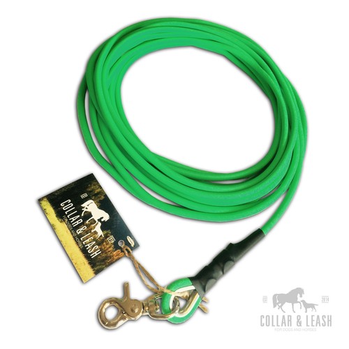 Biothane Laisse pour Chien Laisse Longe de Pistage 8mm Rond Néon-vert