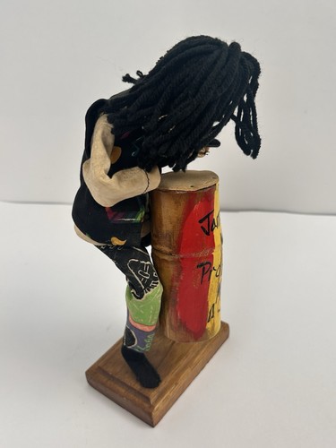 Jamaican Reggae Doll Playing Drums Roger Williams Signed Vtg Art Sculpture - Picture 2 of 7