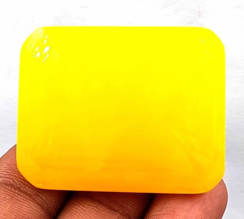 ALLURING 191 CT EGL CERTIFIED UNTREATED YELLOW OPAL EMERALD CUT LOOSE GEMSTONE - Picture 3 of 9