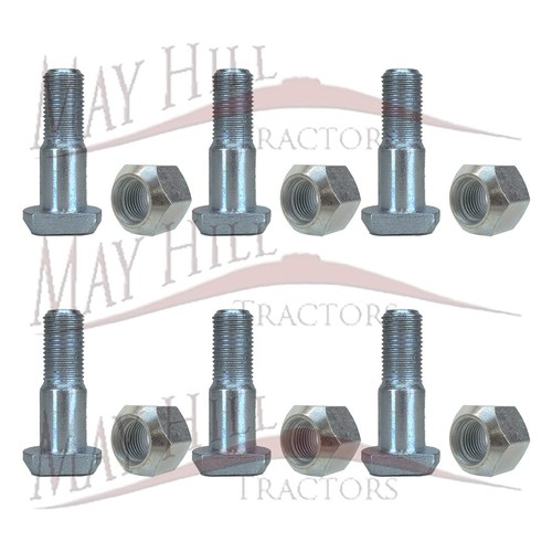 6 x Front Wheel Studs Bolts & Nuts 1 1/2" UNF Fordson Major Power Super