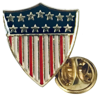 (2 pack) USA American Flag Shield Bike Motorcycle Hat Cap lapel Pin