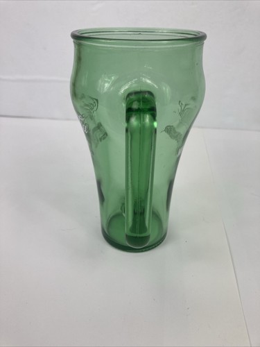 Vintage Coca-Cola Cowboy Whataburger Green Glass Mug with Handle 16oz C - Picture 9 of 13