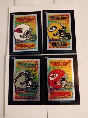 1994 NFL Green Bay Packers,Card.,Jag.,Chief HOLO-chrome VENDING Stickers Lot 4 - Picture 1 of 7