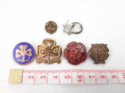 Vintage Girl Guides badges x 4 Captains Baden Powell Enamel Rose Promise 1950s - Picture 7 of 7