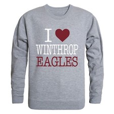 Winthrop University Eagles WU I Love Crewneck Sweatshirt Sweater