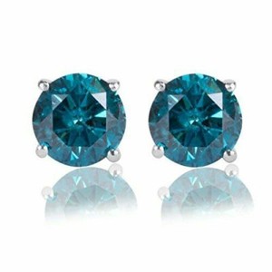 2-CT-Round-Cut-Blue-Topaz-Screw-Back-Stud-Earrings-14K-White-Gold-Finish