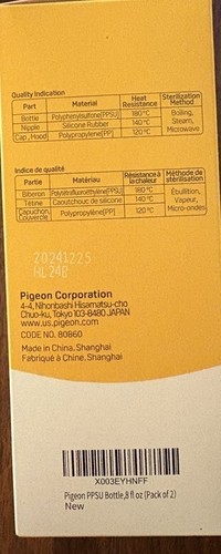 Pigeon 2-Pack 8oz PPSU Plastic Baby Bottles w/Nipples 3+ Months FREE SHIPPING - Picture 5 of 5