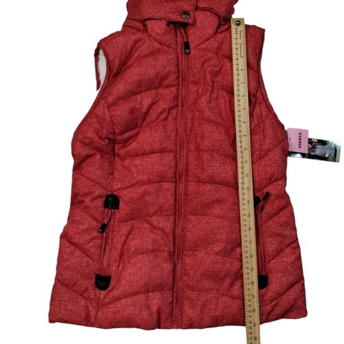 Green Tea Puffer Vest Womens Size Small Pumpkin Rust Zip Soft Lining - Picture 6 of 12