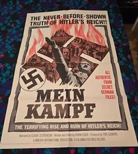 MEIN KAMPF- ORIGINAL FOLDED POSTER - 1960 - WORLD WAR II DOCUMENTARY