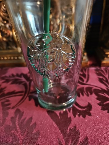 Starbucks 16 oz RECYCLED GLASS Cold Cup Tumbler Made in Spain RARE w/ LID - Picture 2 of 7