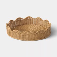 18" Scallop Round Tray Natural - Threshold