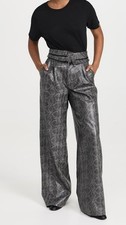 AFRM NWT The Tyler Foldover Trouser in Dark Gray Snake Size 25