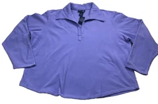 Venezia Jeans Womens Blouse Size 22/24 Purple Fleece 3/4 Sleeves Collared NWT