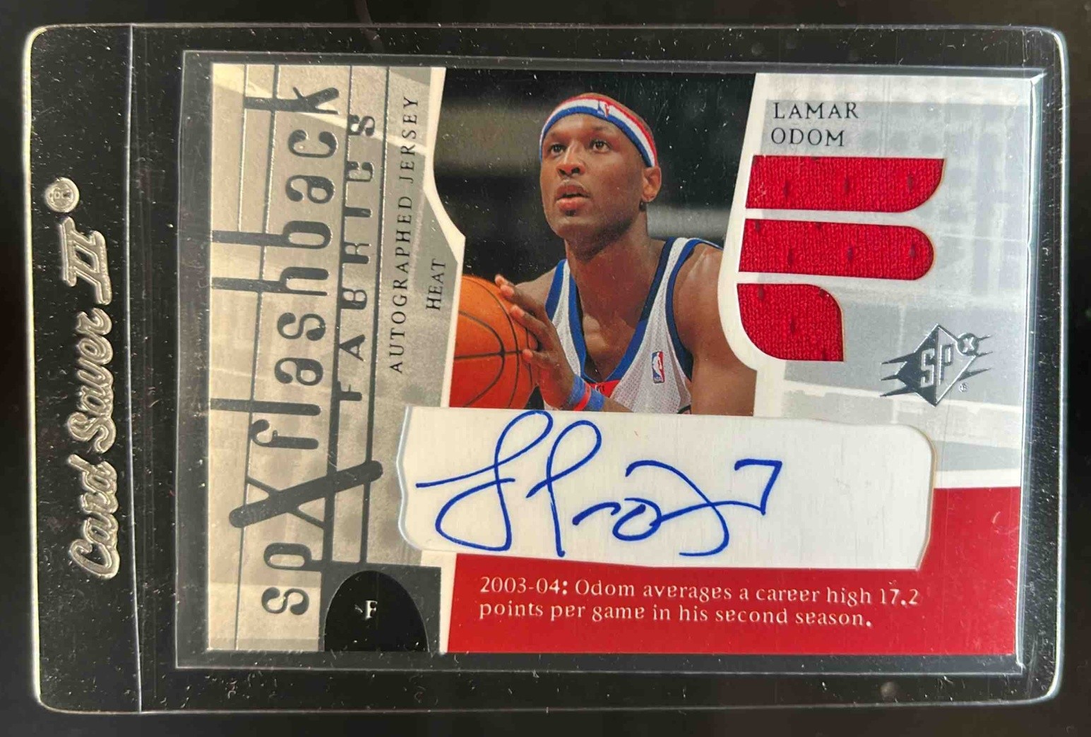 2003-04 SPx Lamar Odom Jersey Auto #202 Heat