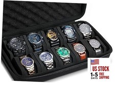 10 slot Watch storage box, hard watch travel case bag with soft 10 slots