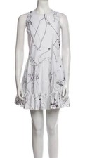 Alexander McQueen Mini Dress New Sleeveless Tiered White Size M 89cm Length