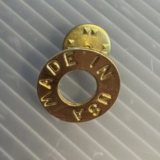 Made In USA lapel Round Gold Tone Pin United States Of America Tie Tac