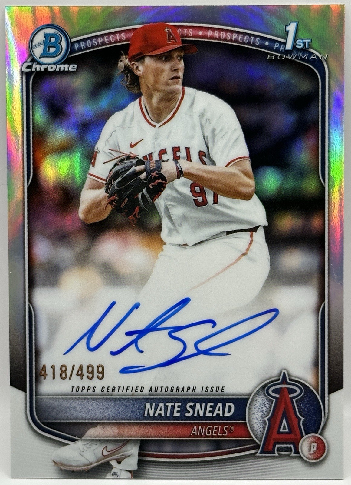 2025 Bowman Draft 1st Nate Snead Chrome Auto Refractor 1st Prospect /499