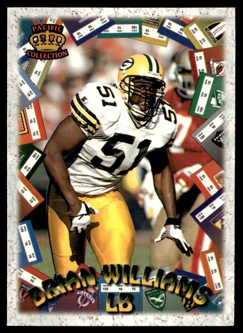 1996 Pacific Litho-Cel Game Time Brian Williams Green Bay Packers #GT-72