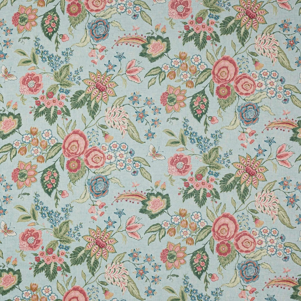 3 meters x COLEFAX and FOWLER "Emmeline" Linen fabric Aqua Blue - Image 2 of 4