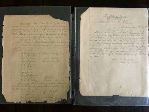 1885-1894 Texarkana & Fort Smith Railway Documents Attorney General J. Templeton - Picture 2 of 24