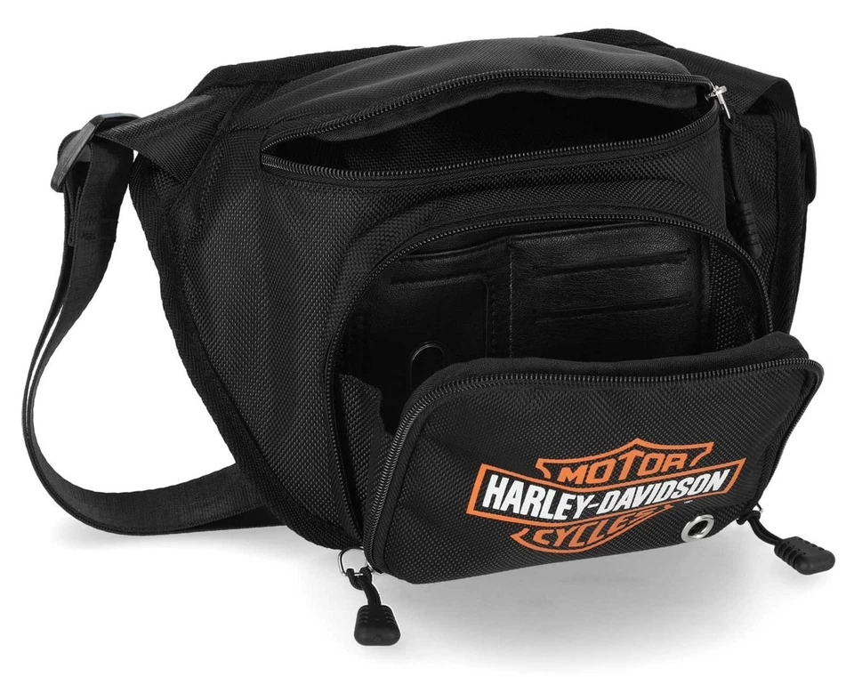 Harley-Davidson Bauchtasche B&S, Schwarz, Nylon, Hochwertig - Bild 4 von 4