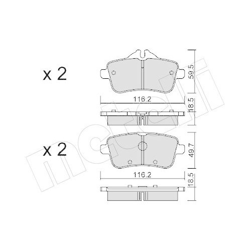 Plaquette de frein Metelli 22-0968-0 freinage disque Mercedes