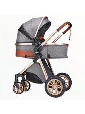 2-in-1 High Landscape Baby Stroller Foldable Bidirectional Sit & Lie Pram