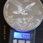 5 oz Pure Silver Round 999 Fine Silver Chinese Shanghai Mint Bird Waves Sun