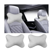 2pcs Car Headrest Pillow Soft Breathable Vehicle Neck Pillow Cushion With Gray 2pcs Car Headrest Pillow Soft Breathable Vehicle Neck Pillow Cushion With Gray