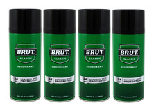 Brut Deodorant Spray for Men 24 HR Odor Protection 10oz 4 Pack