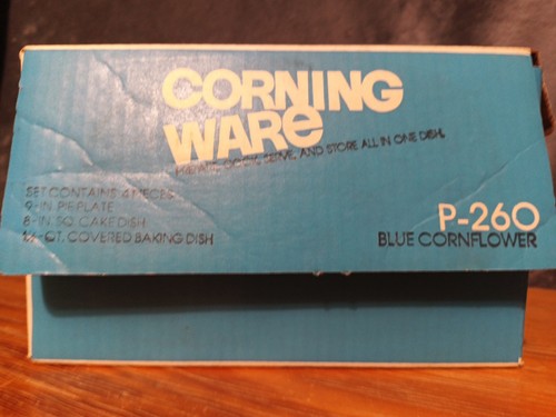Corning Ware Blue Cornflower 4 Piece Set -Pie Plate, Cake Dish, Baking Dish - Picture 3 of 10