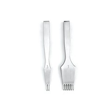 2 Pieces Pricking Iron Chamfered Leather Punch with Polished Tines